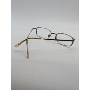 Versace MOD 1014 Silver Metal Rectangular Eyeglass Frames Italy Missing Lens